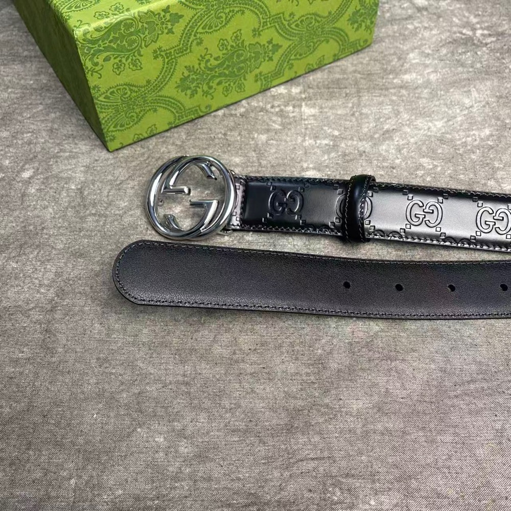 Gucci Black Leather GG Belt 85cm / 34in – Excellent Condition w/ Box & Dust Bag - Picture 6 of 8